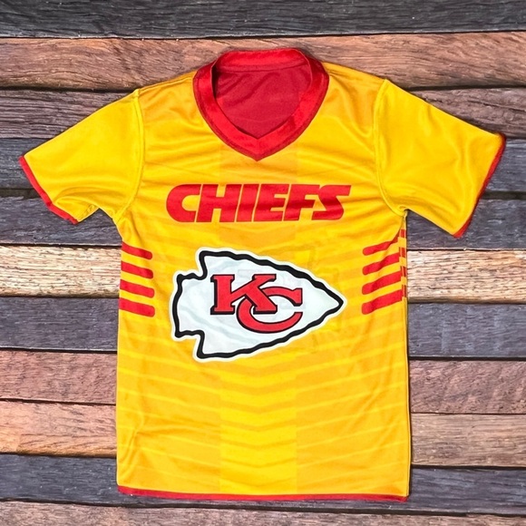 KC Chiefs Flag Football Kansas City Boys Kids Reversible Jersey Youth - Picture 3 of 6